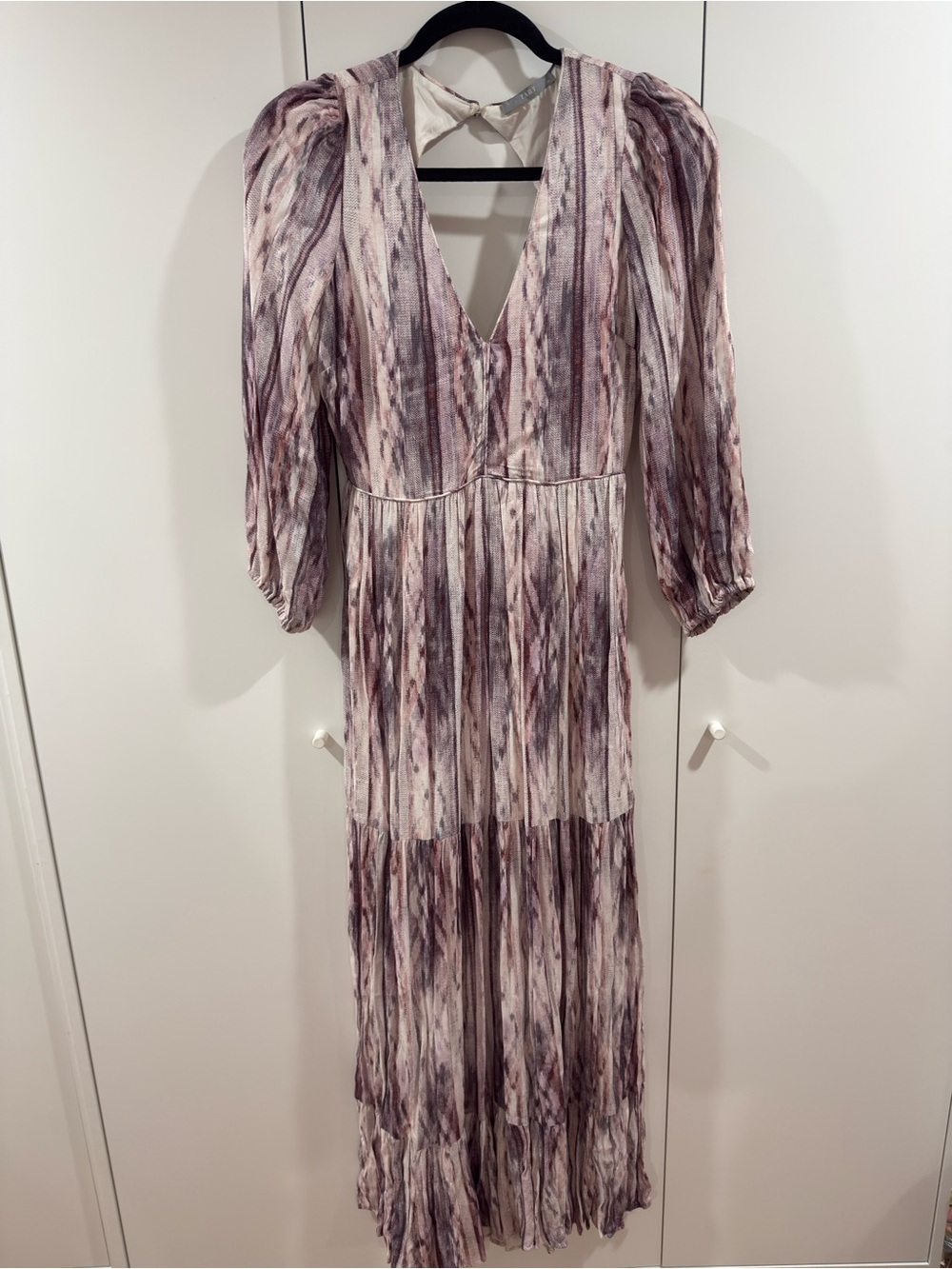 Tart Mauve Marble-Print V-Neck Maxi Dress